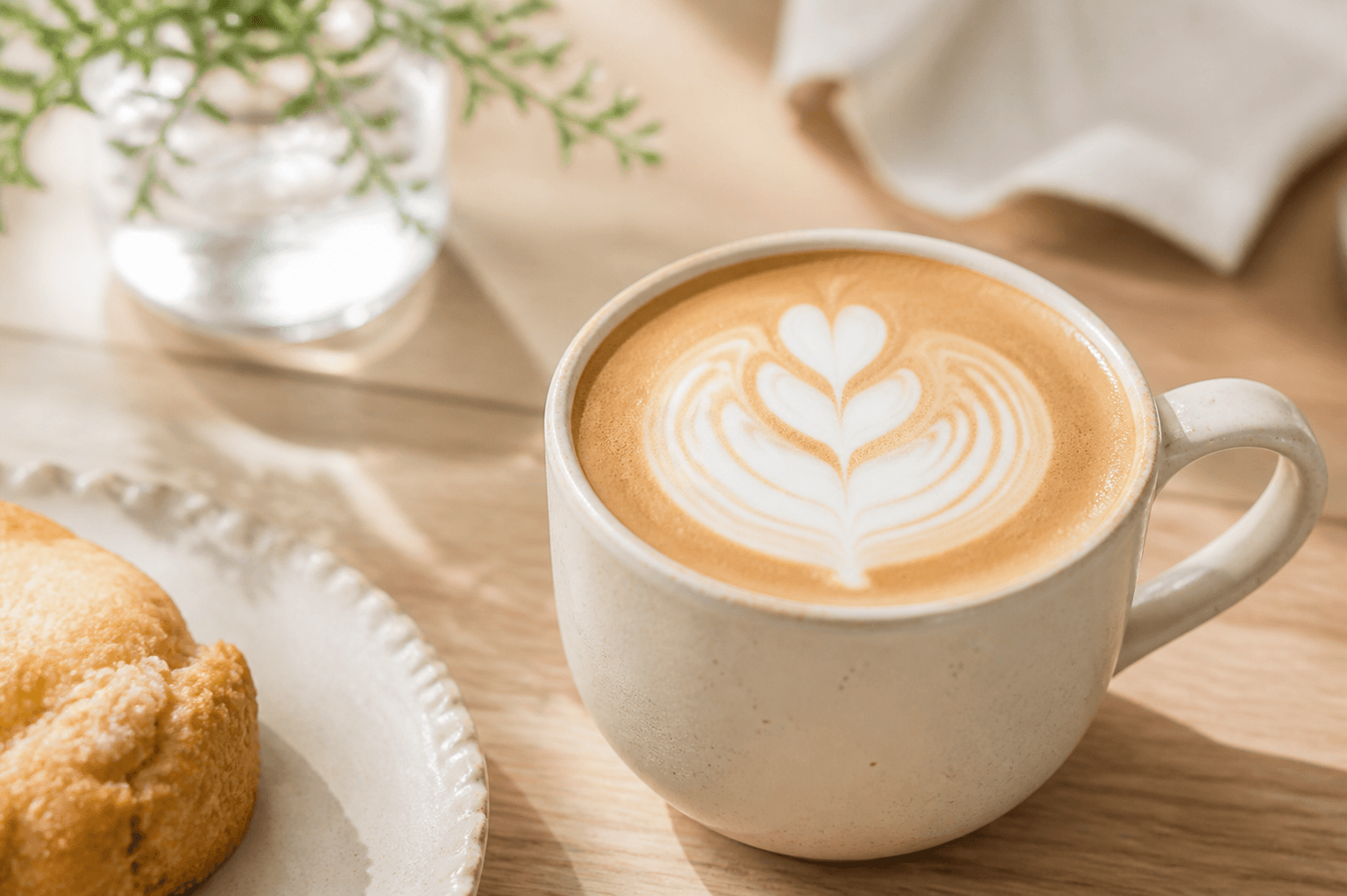本とコーヒーが置かれた自然光のテーブル